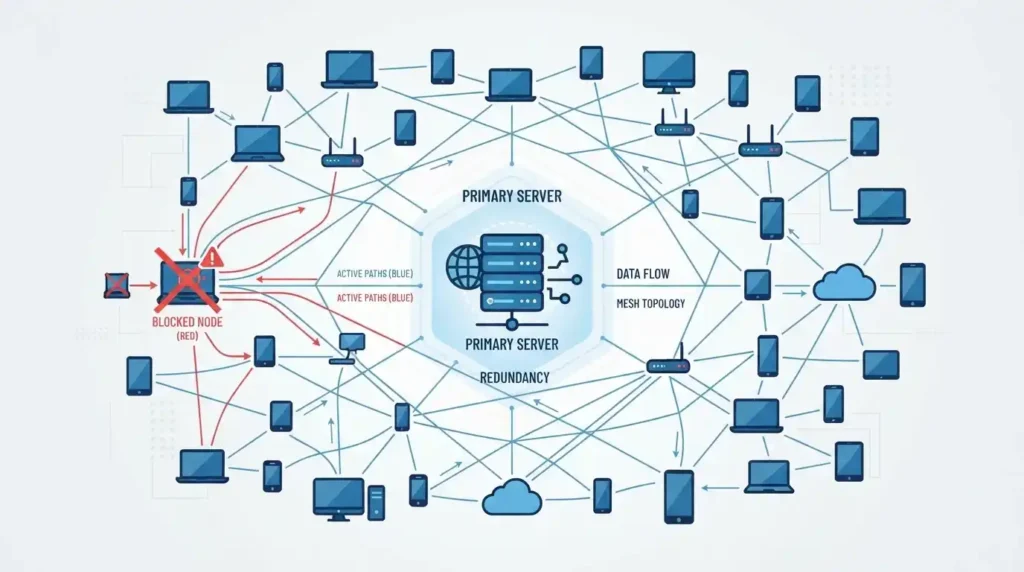 Botnet Attack: How It Works, How to Detect It, and How to Stop It 5 Diagram of a command and control C2 server connected to multiple devices in a peer-to-peer botnet attack network