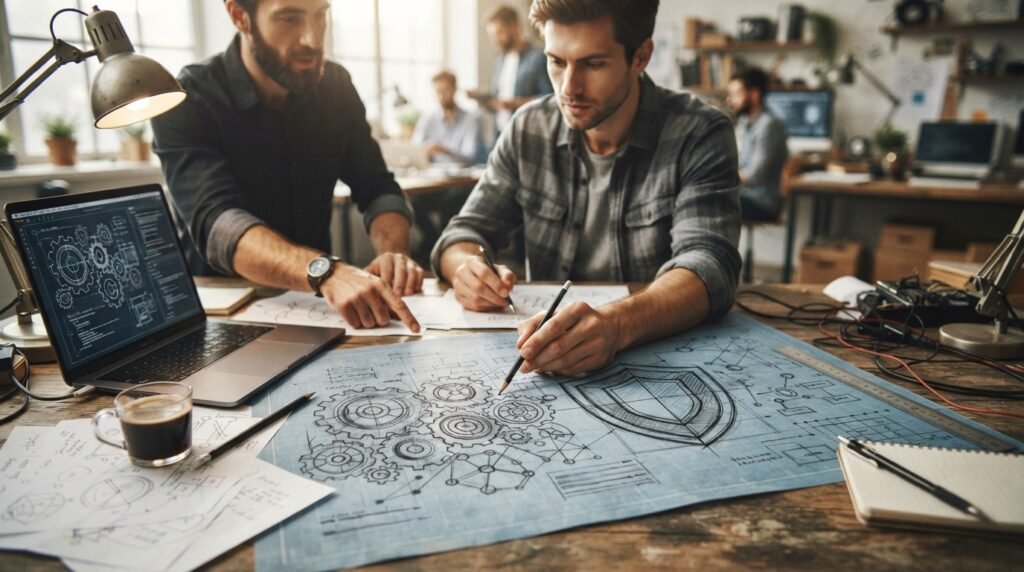 Engineers building a security framework blueprint for autonomous AI systems