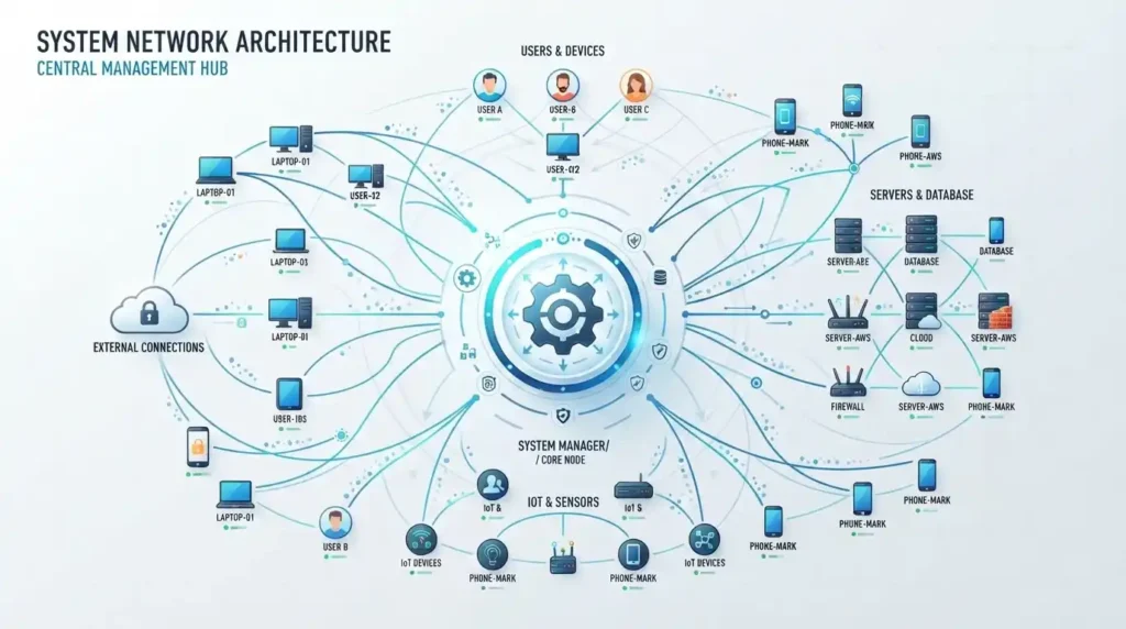 Zero Trust Security: A Practical Guide for Modern Enterprises 6 Network diagram of connected nodes representing enterprise zero trust security priorities