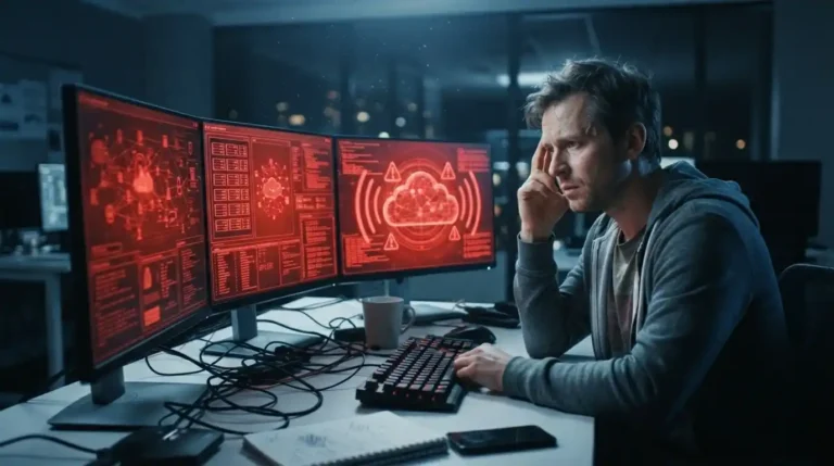 Cloud security concept showing a digital shield protecting cloud data from cyber threats
