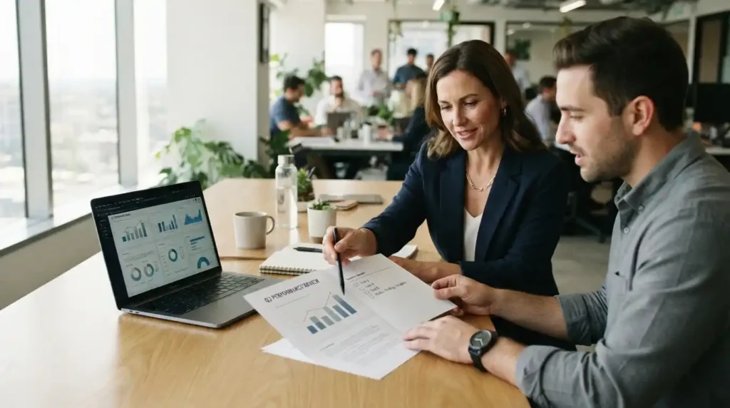 Microsoft SSPA Reassessment Process: A Complete Compliance Guide 4 Microsoft suppliers reviewing DPR reassessment report and Data Processing Profile requirements together